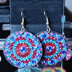 Handcrafted earrings mosaic circle